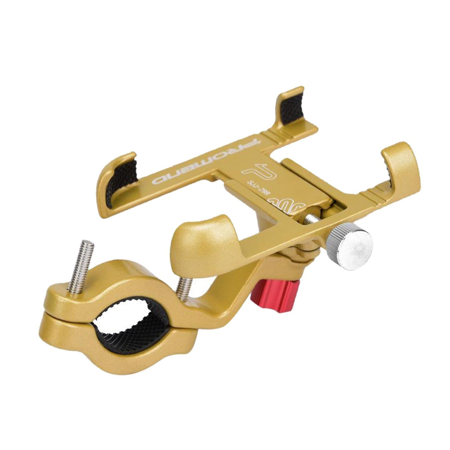 MTB Bicycle Aluminum Handlebar Cell Phone Holder Mount Golden 01