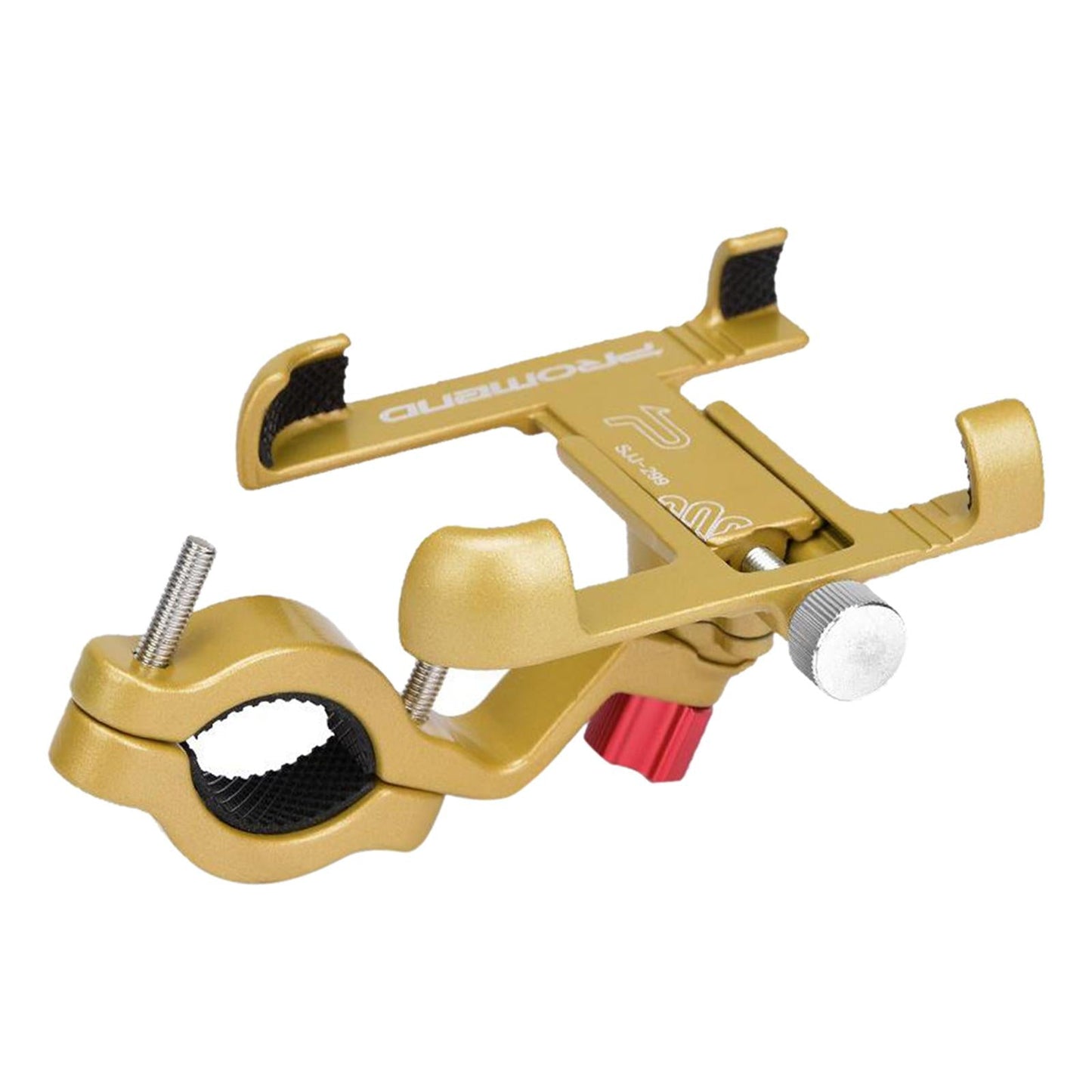 MTB Bicycle Aluminum Handlebar Cell Phone Holder Mount Golden 01