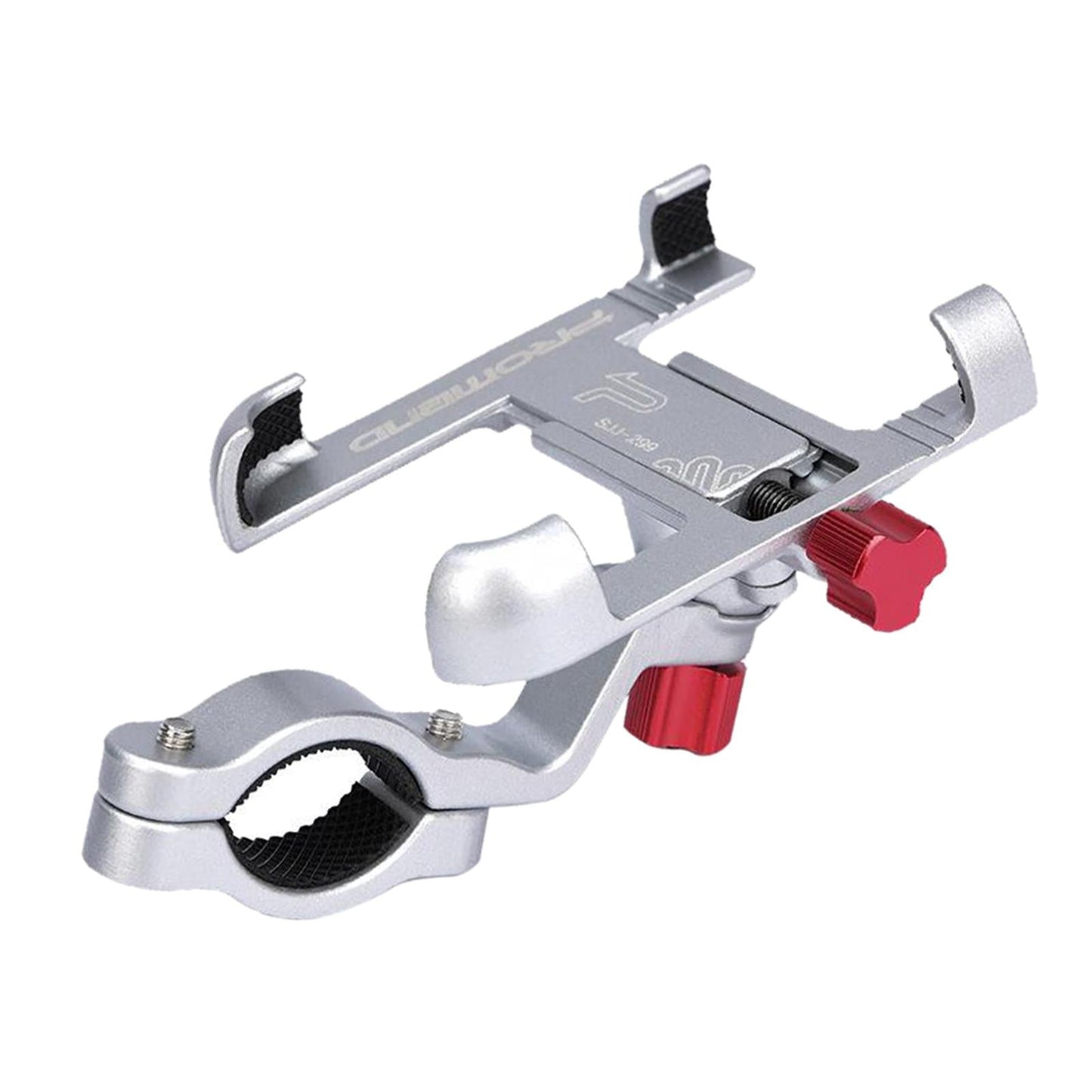 MTB Bicycle Aluminum Handlebar Cell Phone Holder Mount Silver 02