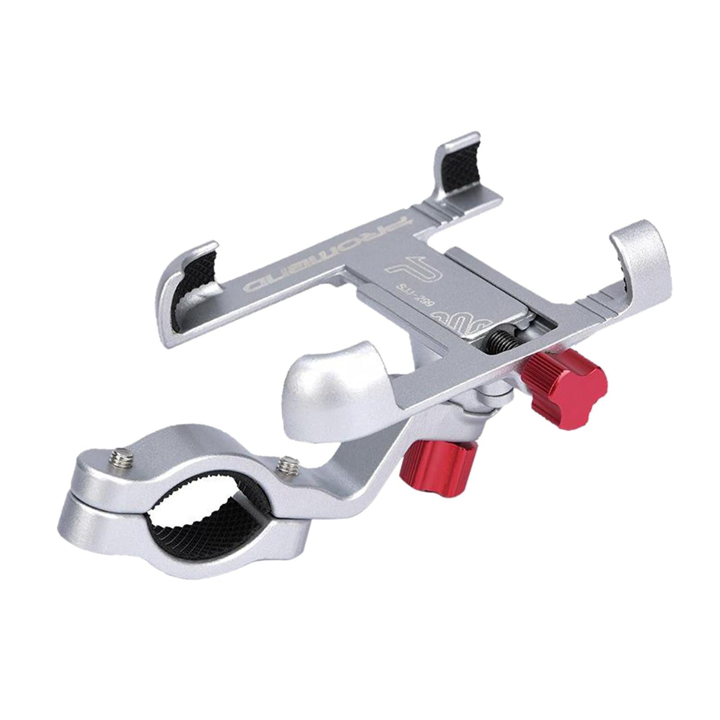 MTB Bicycle Aluminum Handlebar Cell Phone Holder Mount Silver 02