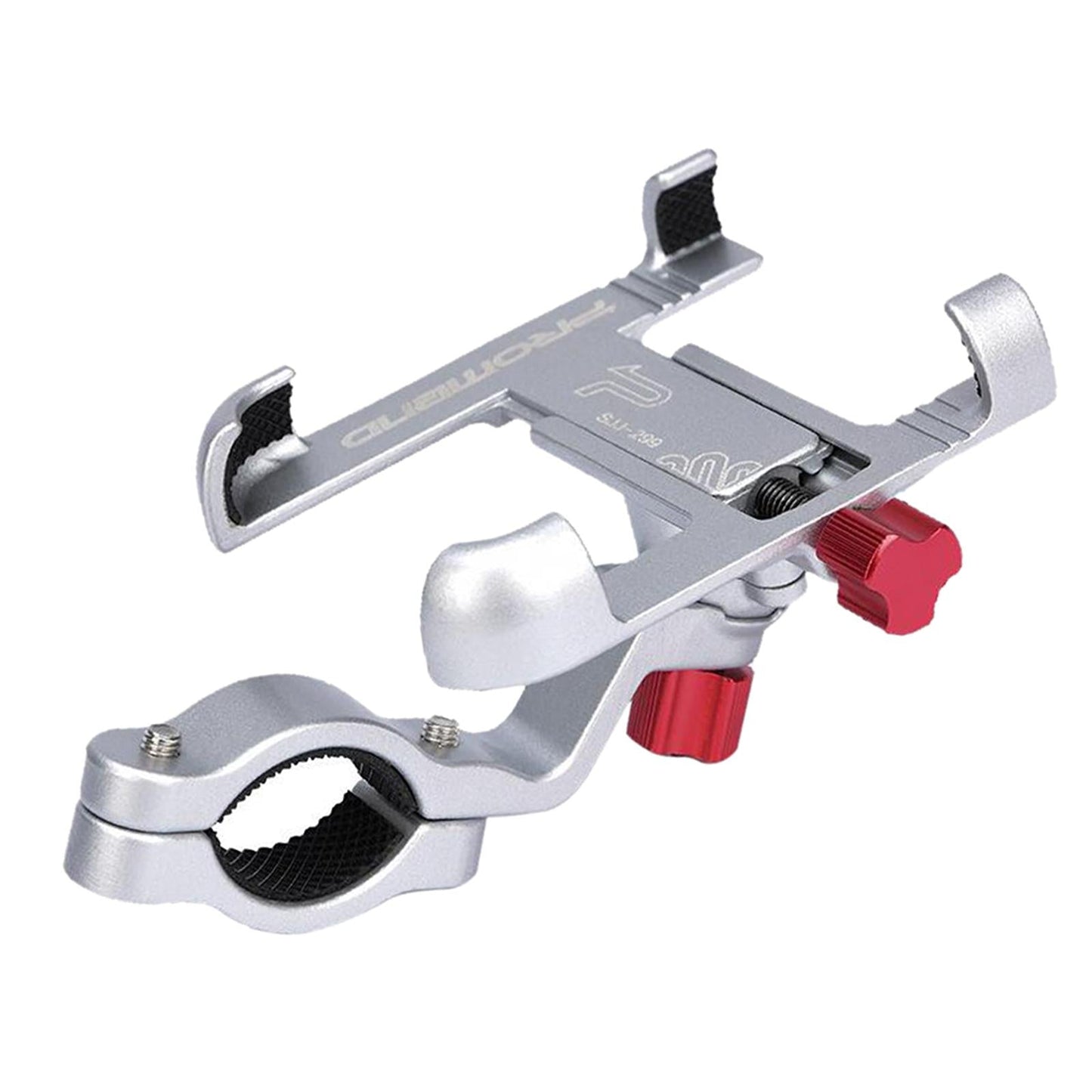 MTB Bicycle Aluminum Handlebar Cell Phone Holder Mount Silver 02