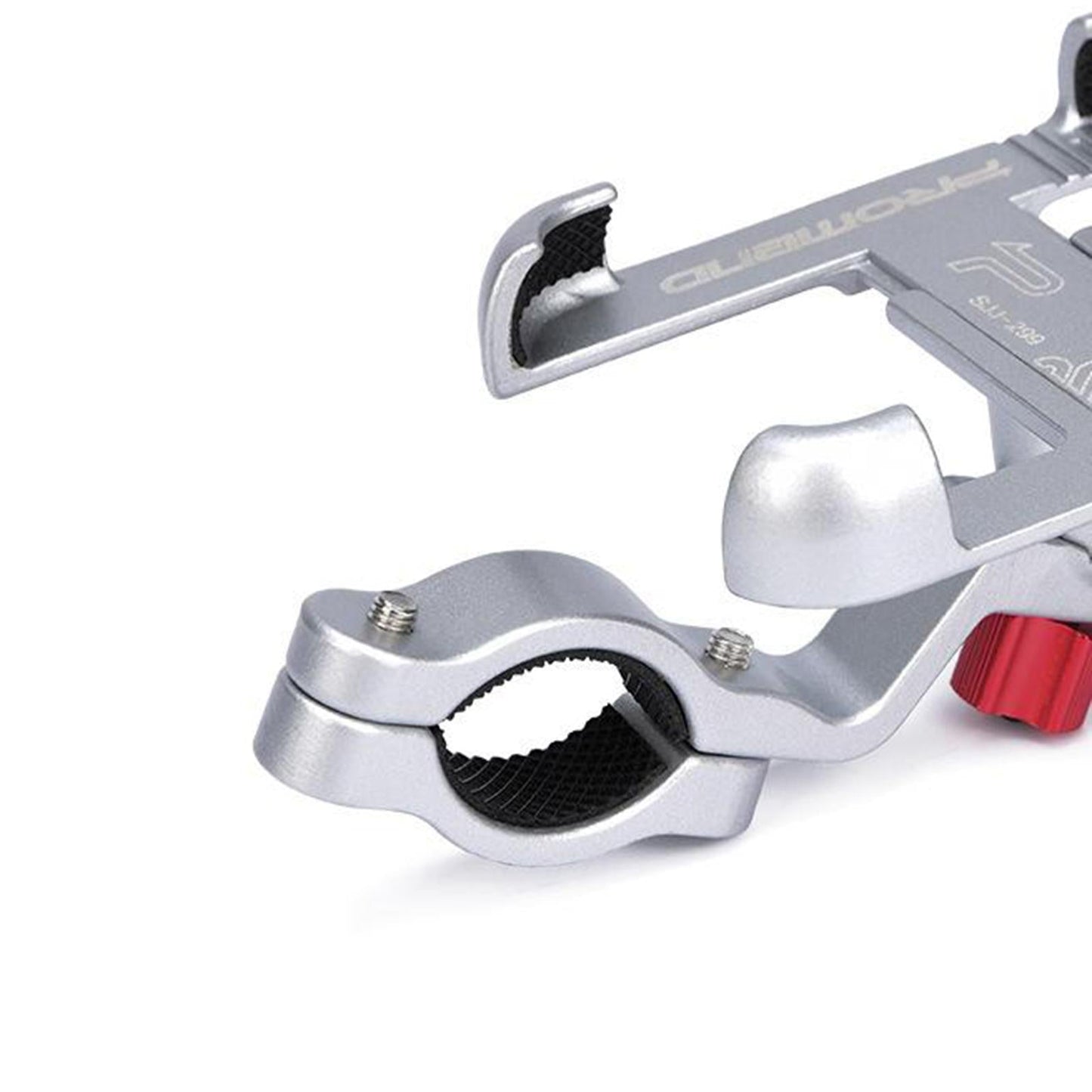 MTB Bicycle Aluminum Handlebar Cell Phone Holder Mount Silver 02