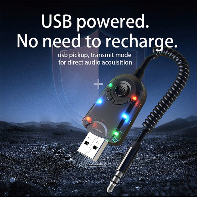 W9 USB Bluetooth 5.3 Adapter Wireless Audio Receiver Car Bluetooth Music Receiver