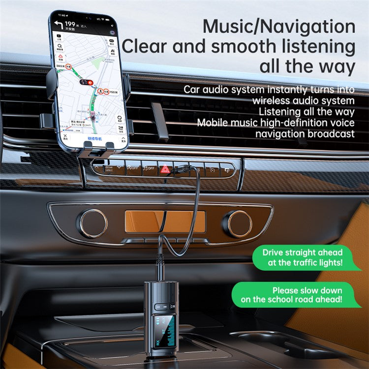 GT72 USB Wireless Audio Adapter LED Digital Display Bluetooth 5.4 Audio Receiver Transmitter