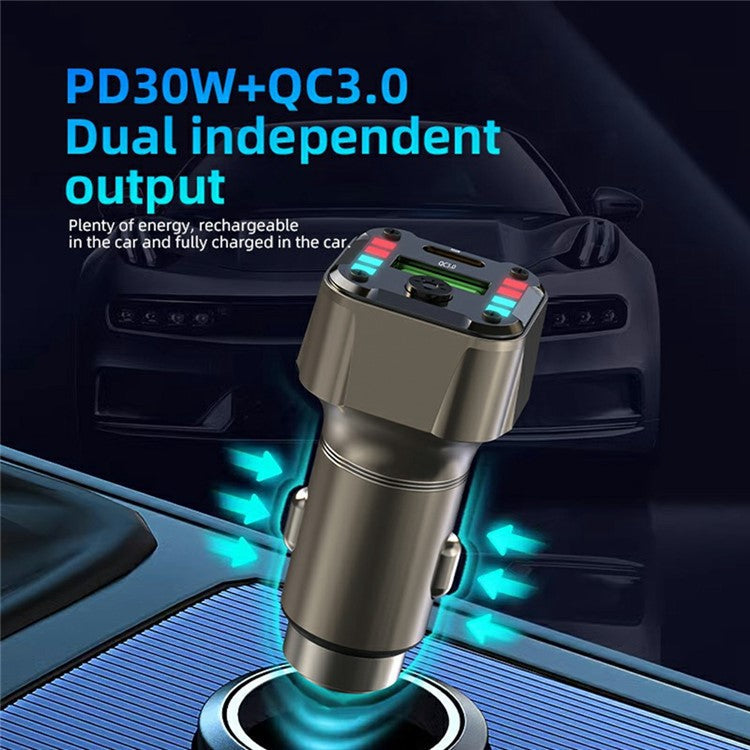 K24 Car Charger PD 30W QC 3.0 Super Charger Dual Ports Car Charging Adapter for iPhone / Samsung / Huawei