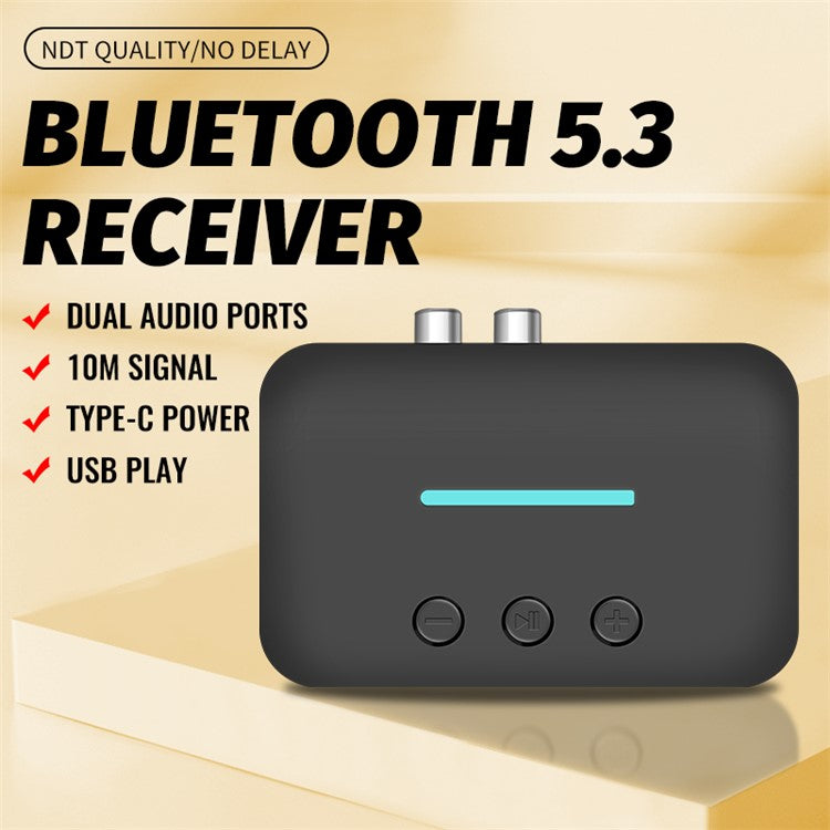 T88 5.3 Bluetooth Audio Receiver Adapter NFC Wireless Bluetooth Extender 3.5mm AUX Speaker