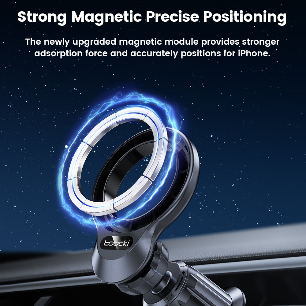 TOOCKI TQ-ZJ22 Car Phone Holder Suction Cup Bracket Magnetic Adsorption Cellphone Stand