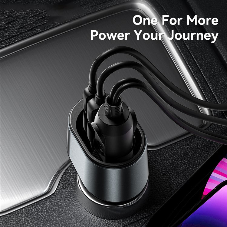 ESSAGER 120W USB+Type-C Car Charger Adapter with Cigarette Lighter Socket