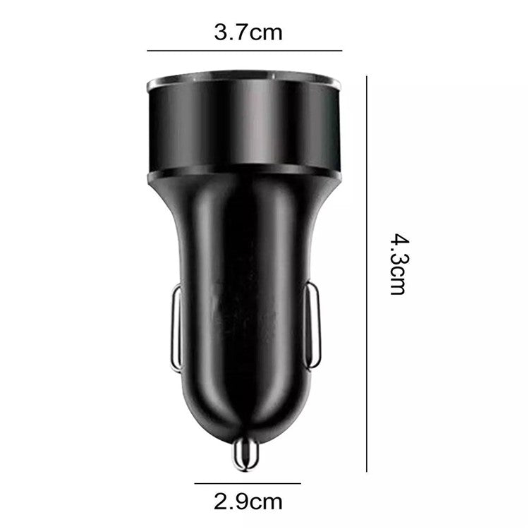 66W Dual USB Phone Fast Charging Adapter Voltage Digital Display Car Charger
