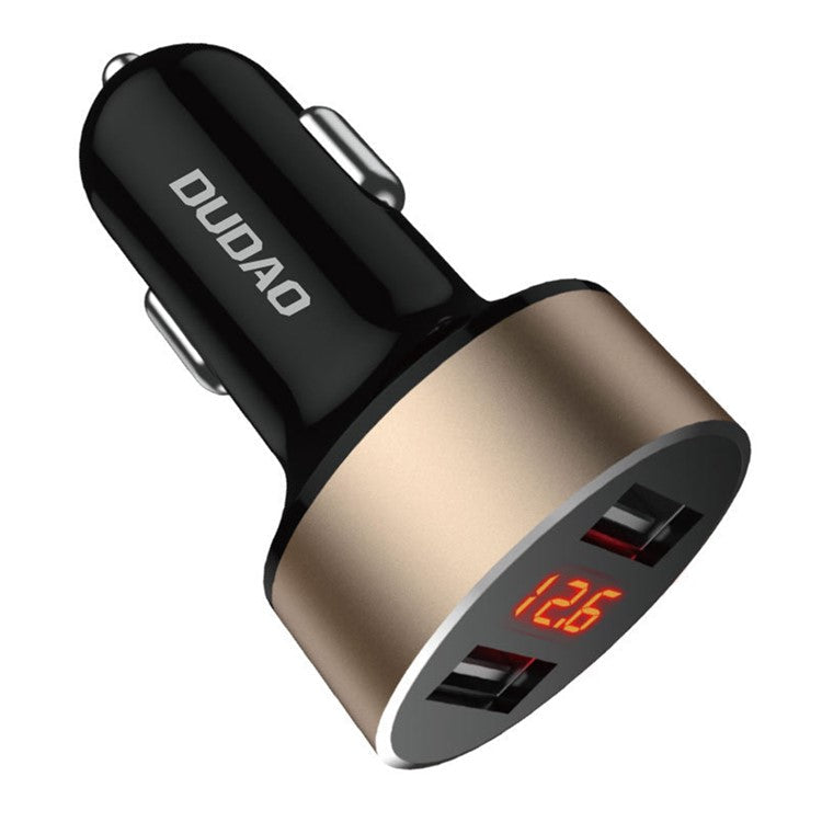 DUDAO R1s Dual USB 3.4A Phone Fast Charging Adapter Voltage Digital Display Car Charger