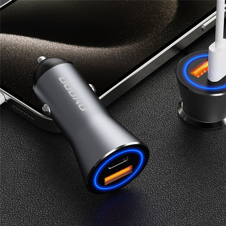 DUDAO R4Max 55W Fast Charging USB+Type-C Dual Port Cigarette Lighter Car Charger