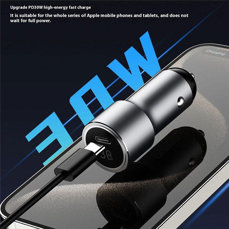 DUDAO R14 30W PD Fast Car Charger Type-C Single Port Cigarette Lighter Power Adapter