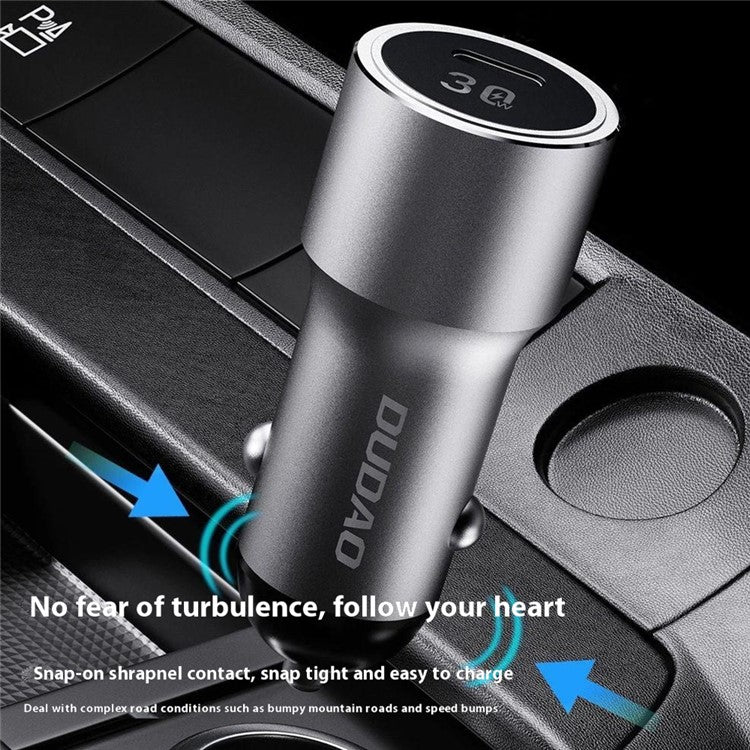 DUDAO R14 30W PD Fast Car Charger Type-C Single Port Cigarette Lighter Power Adapter