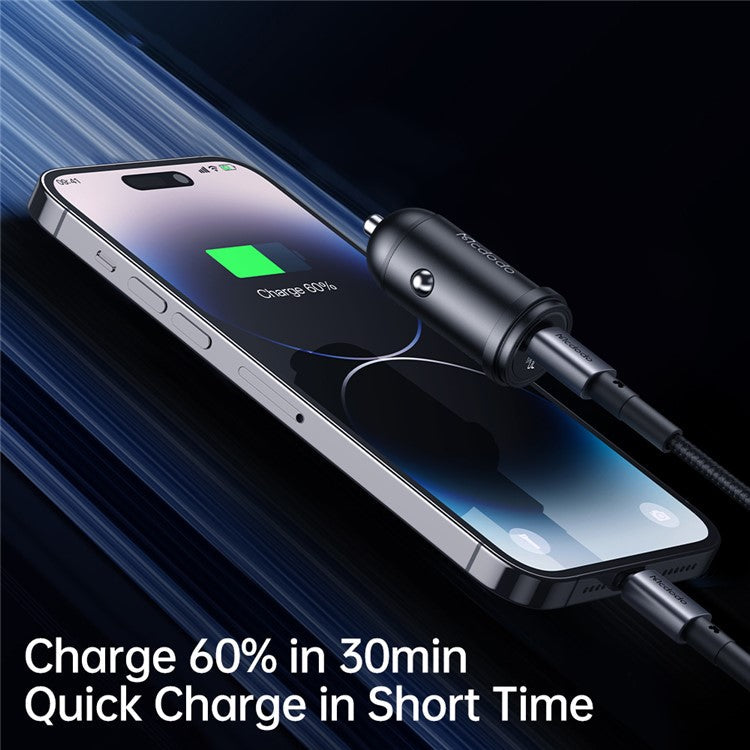 MCDODO CC-7491 PD 30W Fast Charging Type-C Single Port Mini Car Charger, Black