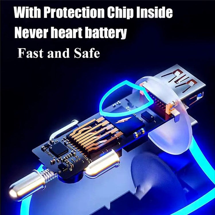 D3-PD 120W Car Charger Type-C+USB Dual Port +100W 3-in-1 Fast Charging Cable