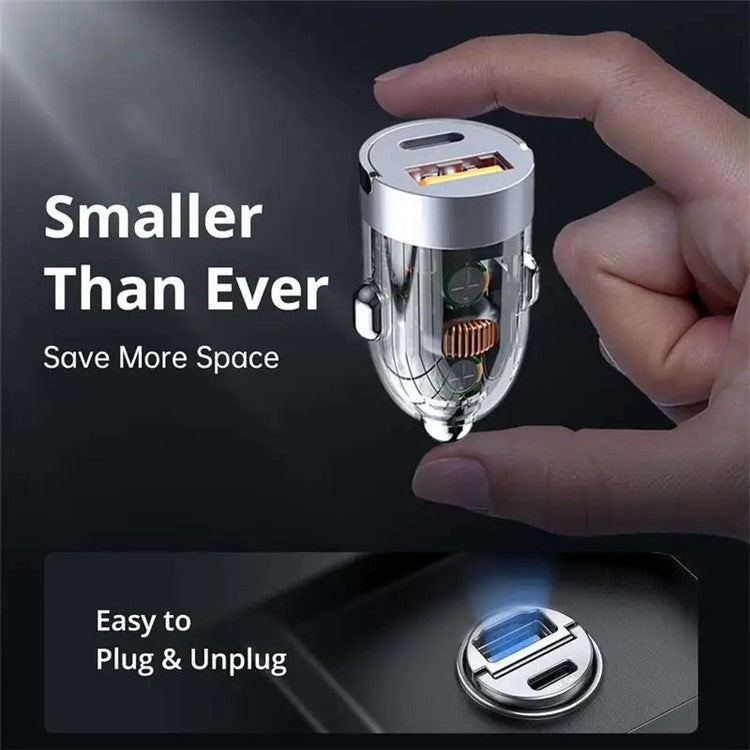 G20S 12-24V 120W USB+Type-C Fast Charging Car Charger with 100W 3-in-1 Cable and Phone Number Plate