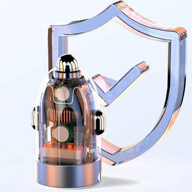 G20T Type-C+USB 120W Fast Charging Transparent Car Charger for 12V-24V Vehicles