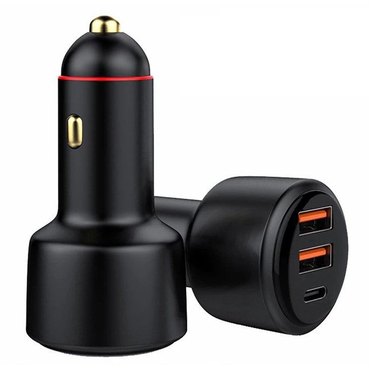 P6S Type-C+Dual USB Car Charger 200W Fast Charging Cigarette Lighter Adapter