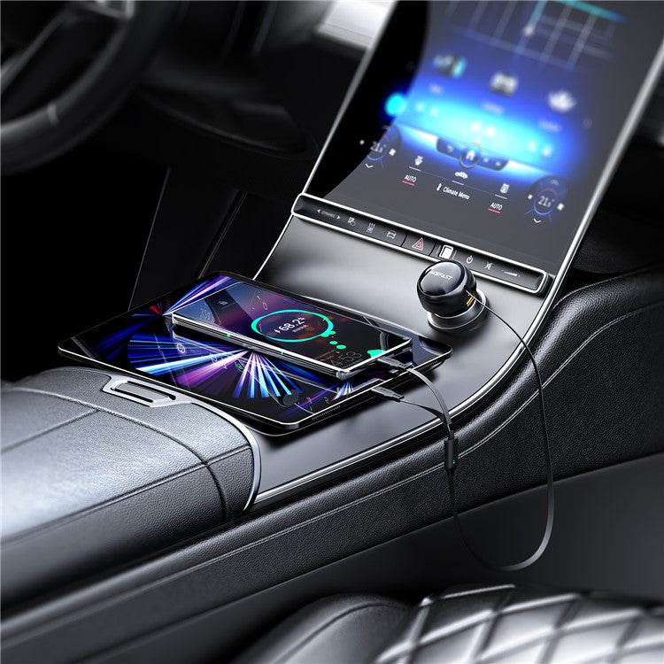ACEFAST B13 53W USB Car Charger Adapter with 2 Type-C Retractable Charging Cable