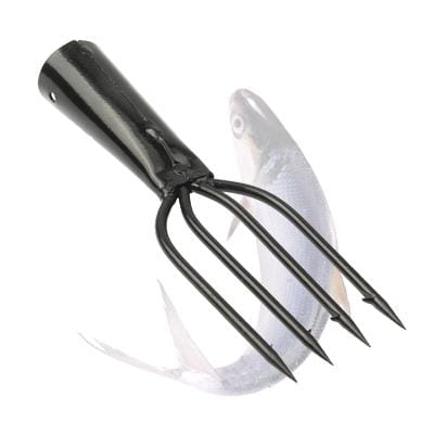 4-Tine Fish Spear Head Fishing Spear Fishing Tool Kit for Fisherman (Black)