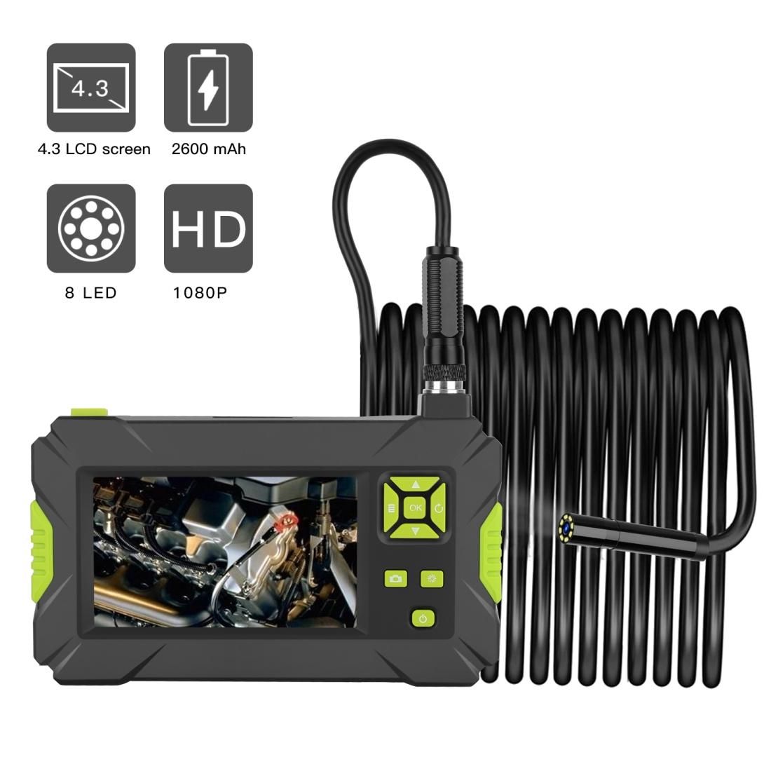 P30 IP67 Waterproof 4.3 inch HD Portable Endoscope Hard Cable Industrial Endoscope, Cable Length: 5m (Blue)