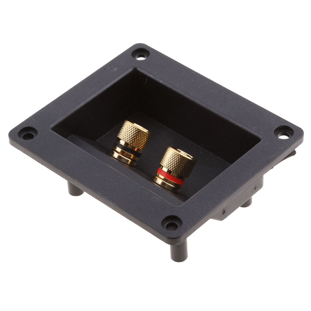 Car Stereo 2-Way Speaker Box Terminal Square Spring Cup Connectors Black