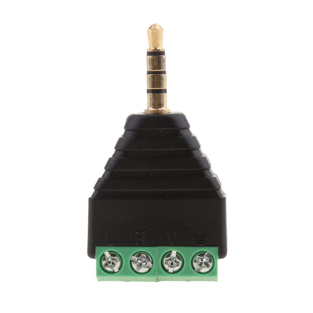 3.5mm 4 Pole Stereo TRRS Audio Vedio Male to 4 Screw Terminal Female Headphone Balum Converter Adapter