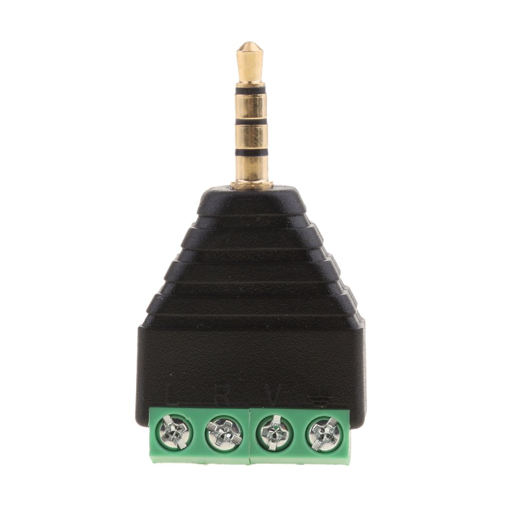 3.5mm 4 Pole Stereo TRRS Audio Vedio Male to 4 Screw Terminal Female Headphone Balum Converter Adapter