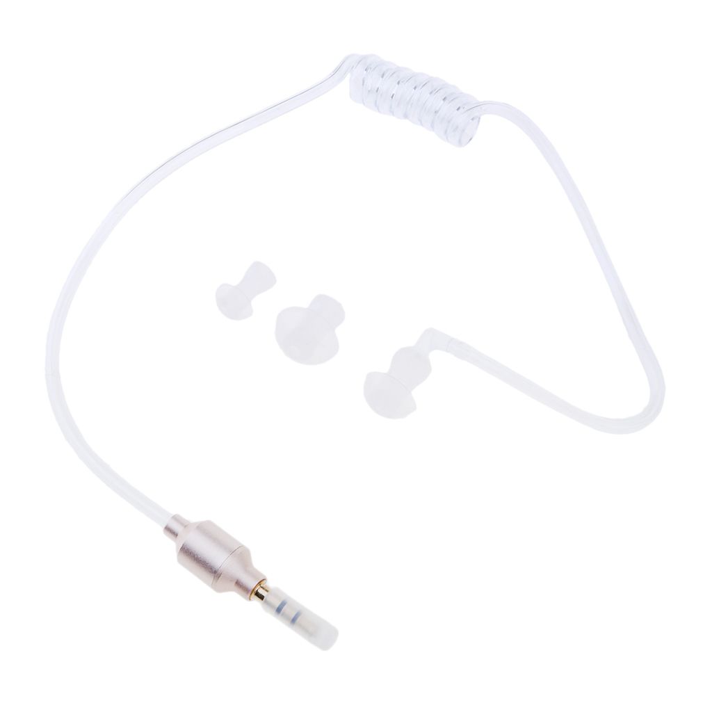 3.5mm Mono Headset Earphone Stereo Air Tube Mic Earpiece Lightweight gold