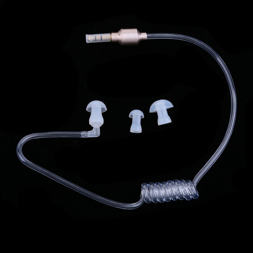 3.5mm Mono Headset Earphone Stereo Air Tube Mic Earpiece Lightweight gold