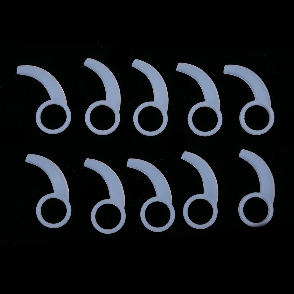 10Pieces Silicone Earphone Ear Hooks Plugs For In-Ear Headphone 9MM-13MM White