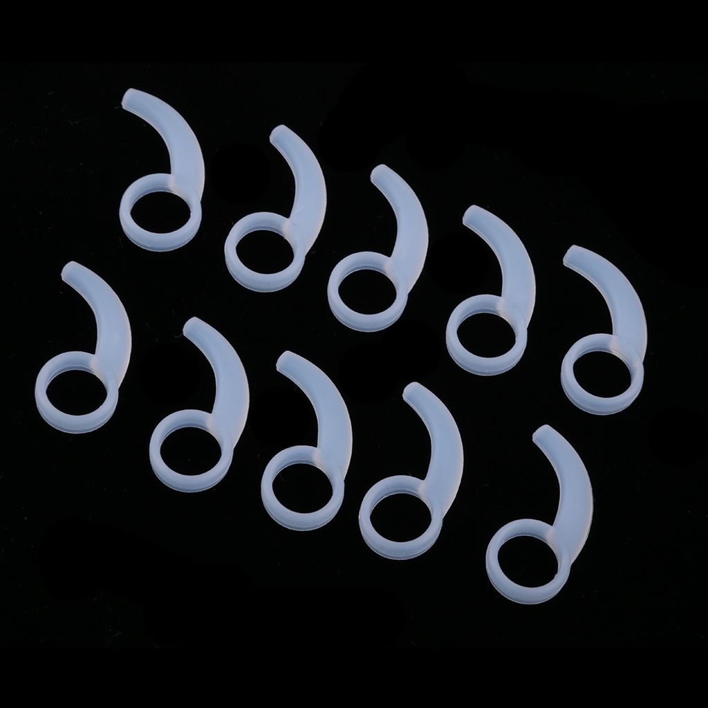 10Pieces Silicone Earphone Ear Hooks Plugs For In-Ear Headphone 9MM-13MM White