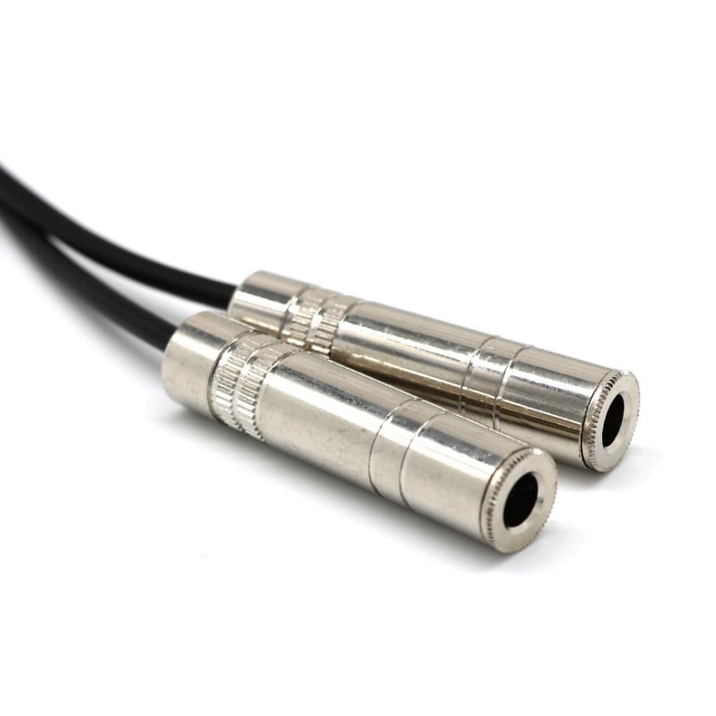 1/4'' 6.35mm Stereo Plug / Male to Dual 1/4'' 6.35mm Jack /Female Splitter Adapter Cable Converter 0.2m