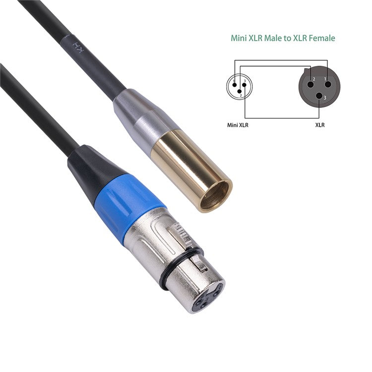 1m Gold Plated Mini XLR 3pin to XLR Audio Cable Male/Female Connector Microphone Cord Video Adapter Wire