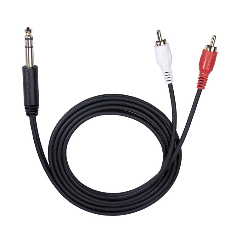 1.5m 6.35mm Male to Dual RCA Male Audio Cable HiFi Stereo Aux Adapter Splitter Cable Cord for Mixer