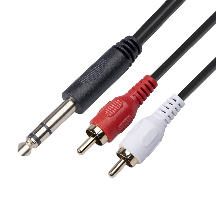 1.5m 6.35mm Male to Dual RCA Male Audio Cable HiFi Stereo Aux Adapter Splitter Cable Cord for Mixer