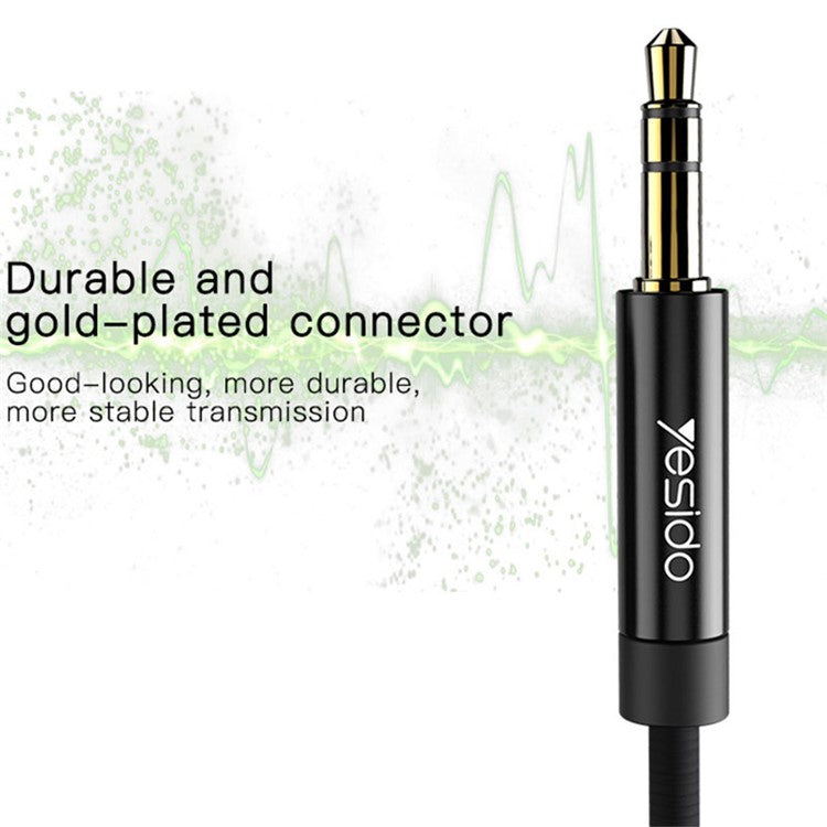 YESIDO YAU18 Charging Audio Cable 2 in 1 Lightning to 3.5mm Aux Cord Works with Car Stereo Speaker Headphone