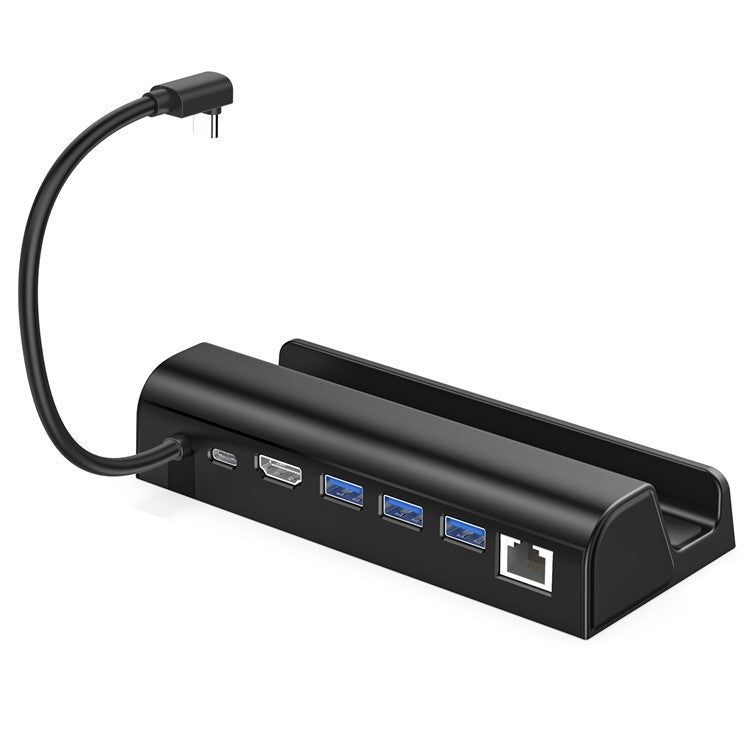 6 in 1 Docking Station for Steam Deck Dock HD 4K / 60Hz, Gigabit Ethernet, 3 USB3.0, USB-C Port Portable Hub with Stand