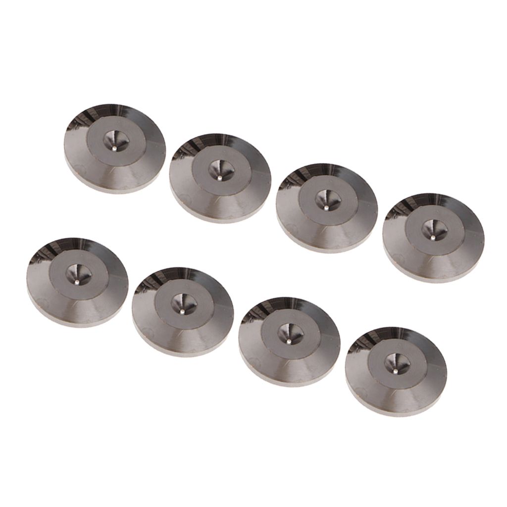 8PCS Speaker Spikes Foot Mats Feet Pads 25*4mm Metal Durable for Hifi Players Gray