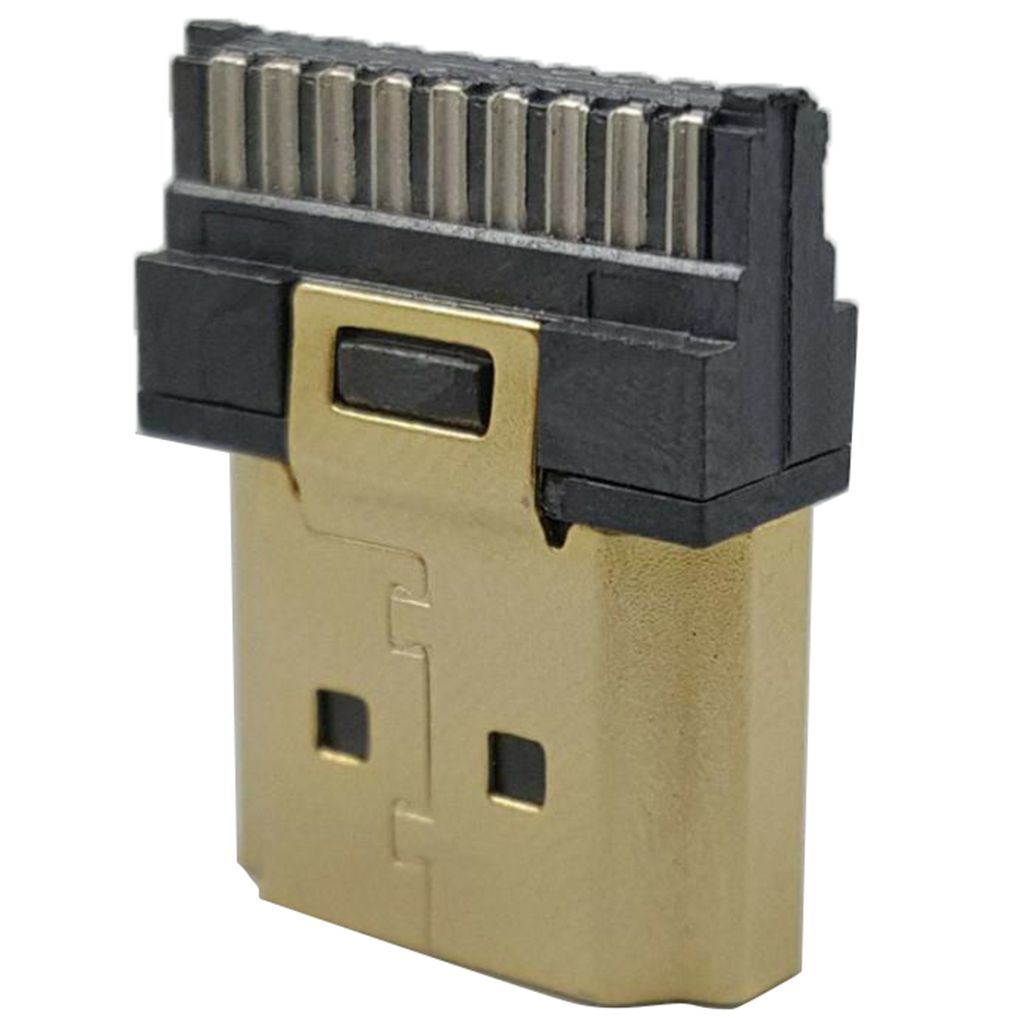 10 Pack HDMI Soldering Plug 19Pin Male Gold-Plating for Low Stereo Loss Repairing Part Termination Repair Replacement Kit