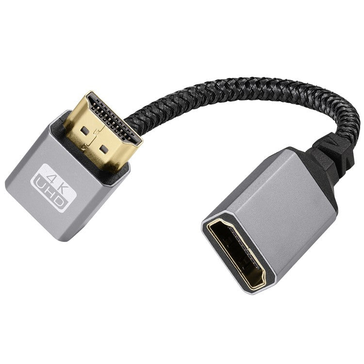 20cm Down Bend HDMI Male to Female 4K High-Definition Extension Cable Computer TV Video Adapter Cord