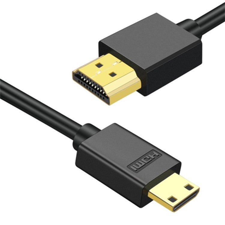 1m HDMI Male to Mini HDMI Male 4K HD Video Transfer Cable TV Projector Connection Cord - Black