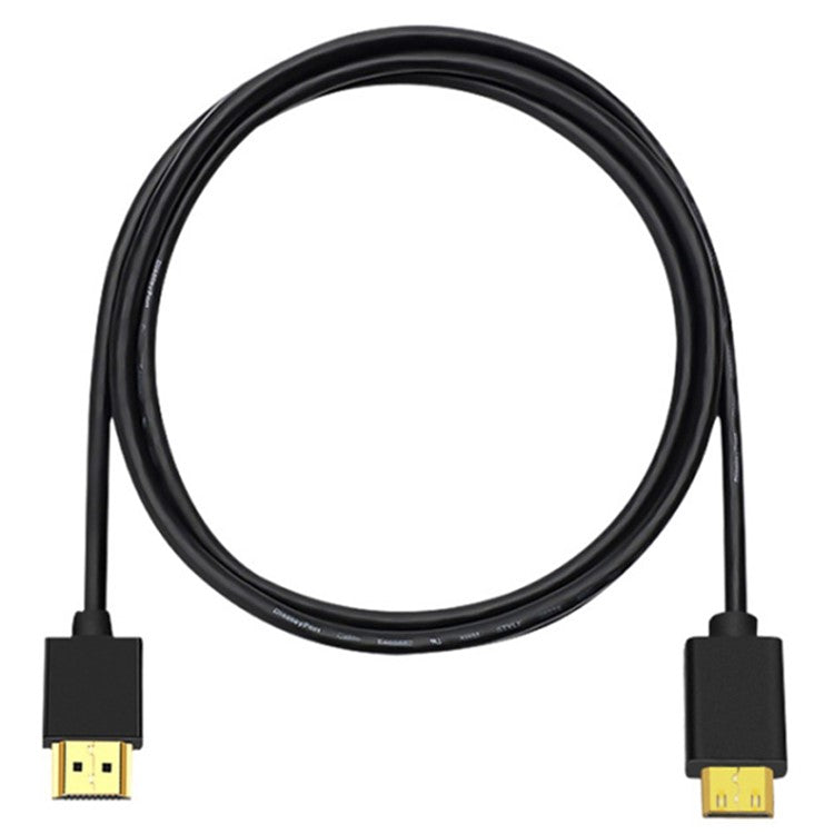 1m HDMI Male to Mini HDMI Male 4K HD Video Transfer Cable TV Projector Connection Cord - Black
