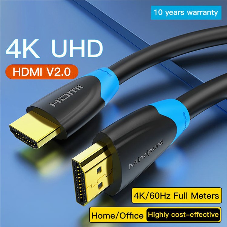 MINDPURE HD001 12m 4K HD Video HDMI Male to Male Cable Gold Plated HDMI 2.0 Cord
