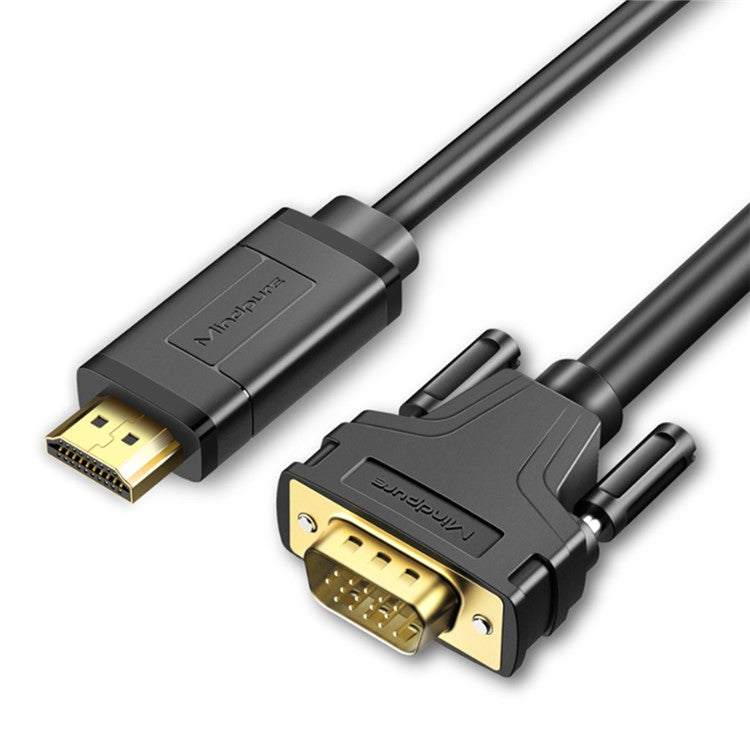MINDPURE AD037 1.5m HDMI to VGA Cable 1080P 60Hz HD-Compatible Cord for TV / Monitor / Projector