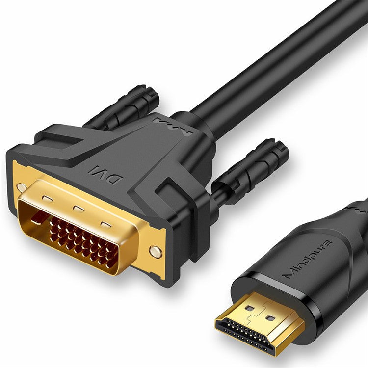 MINDPURE AD001 3m Bidirectional HDMI to DVI Cable Two-Way Converter Cord for TV / Laptop