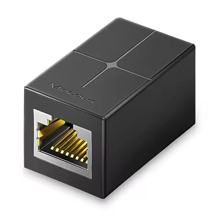 MINDPURE AD043 RJ45 Connector Cat6 Ethernet Cable Adapter Gigabit Network Extender - Black