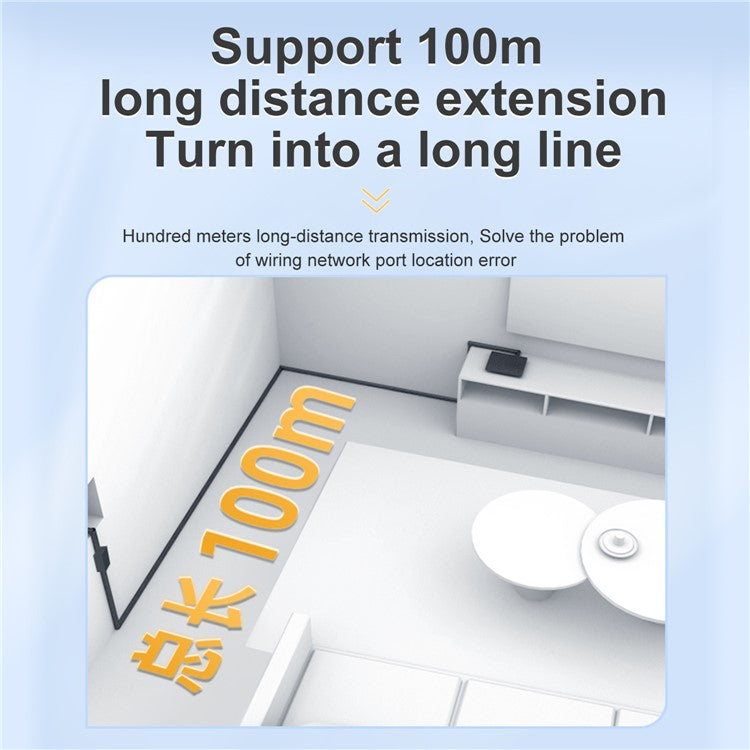 MINDPURE AD043 RJ45 Connector Cat6 Ethernet Cable Adapter Gigabit Network Extender - White