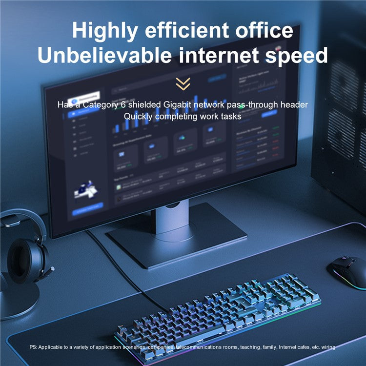 MINDPURE AD043 RJ45 Connector Cat6 Ethernet Cable Adapter Gigabit Network Extender - White