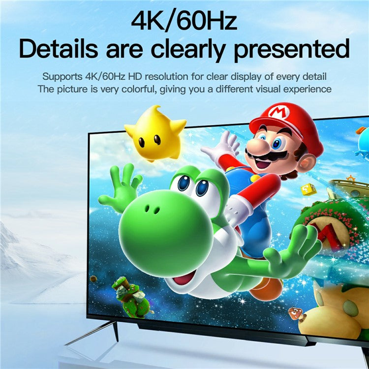 MINDPURE AD062 2m Type-C to HDMI 4K 60Hz HD Video Converter Cable - Black+White